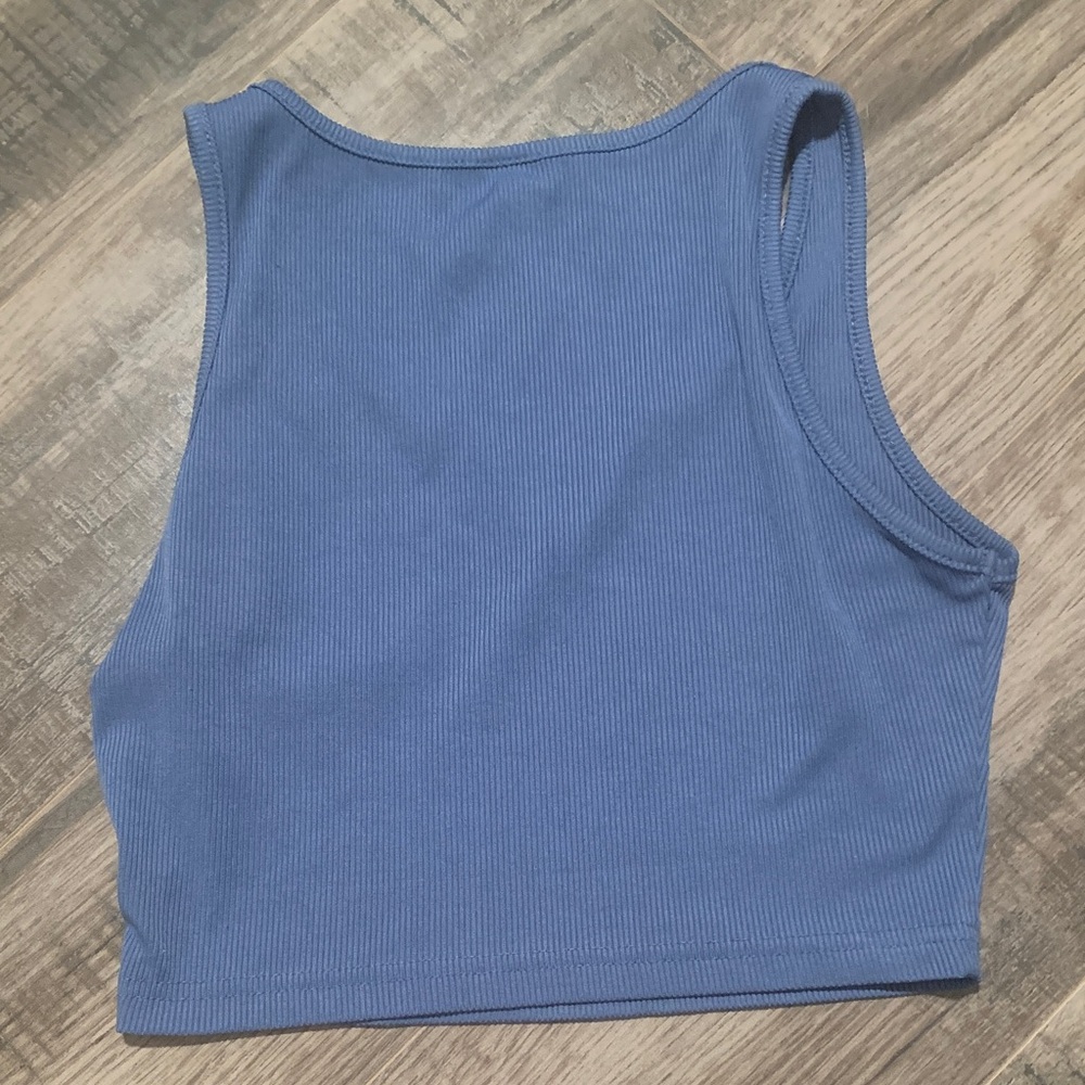 SHEIN Indigo Ribbed Tank Top - Picture 2 of 2